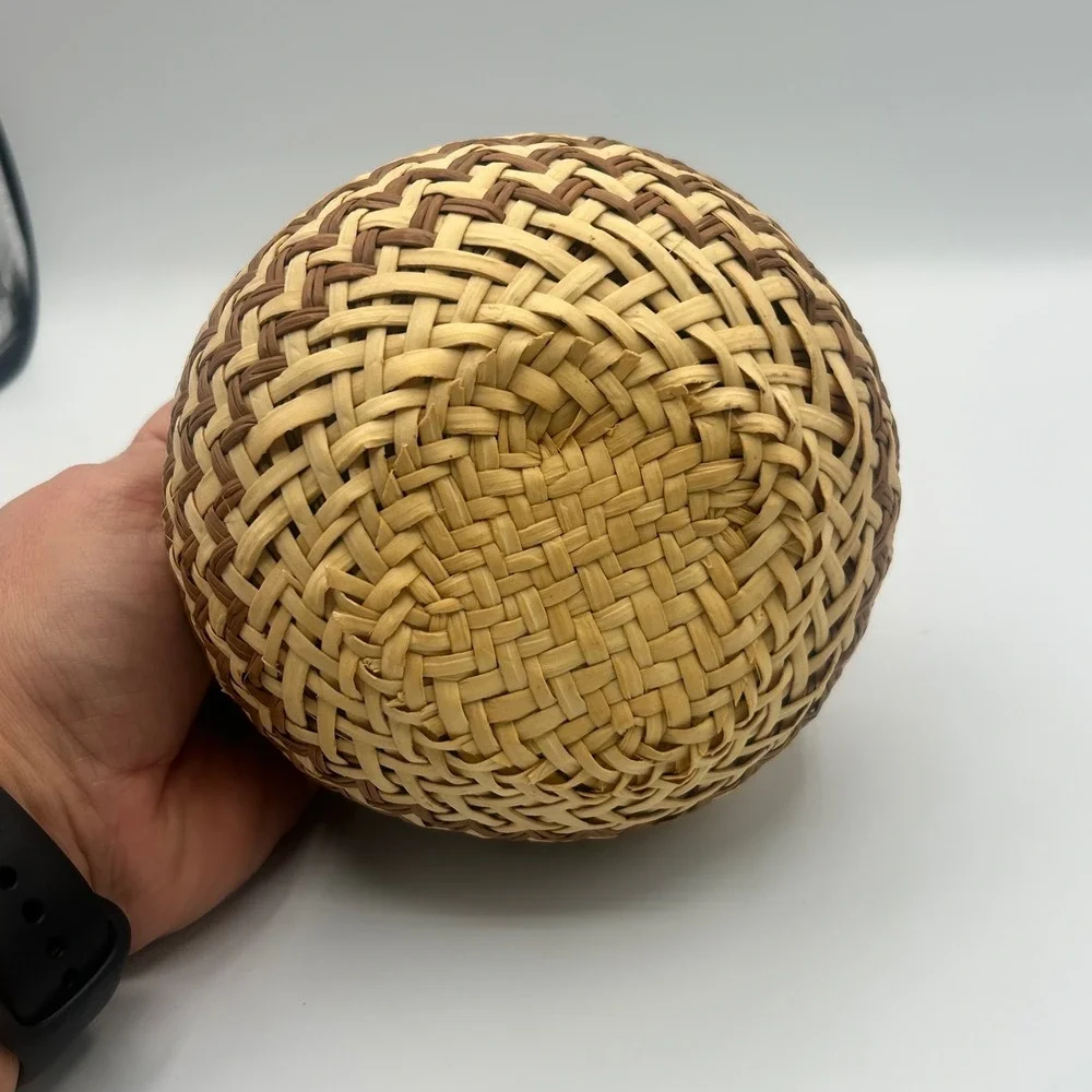 Vintage Tarahumara Raramuri Double Weave Basket Mexico Olla Southwestern